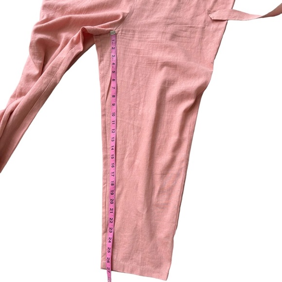 ModCloth Pink Linen Jumpsuit‎ with Belt Size: XL - Picture 15 of 16